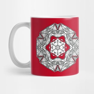 6C Unique Black White Abstract Mandala Mug